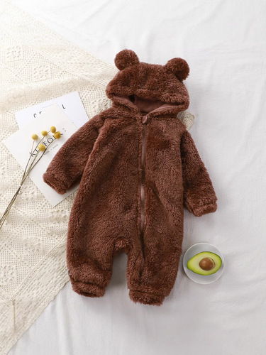 Fudong Cang ships in stock—winter warm rompers for newborns, baby onesies, plush outerwear coveralls for babies.