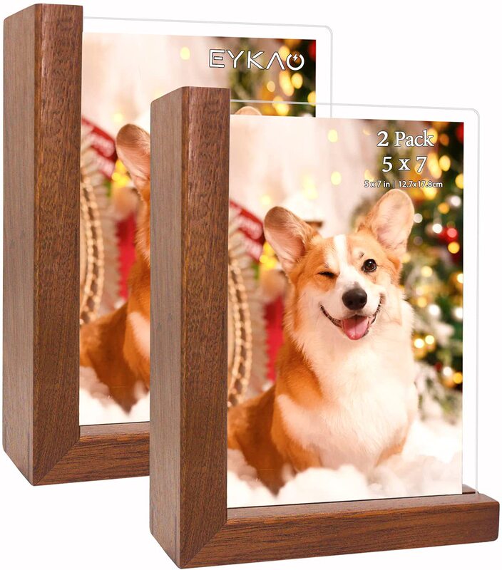Wooden Rustic Dark Double Sided Photo Picture Frame Creative Frame Home with Hd Acrylic Cover and Wooden Base Wholesale Wooden Rustic Dark Double Sided Photo Picture Frame Creative Frame Home with Hd Acrylic Cover and Wooden Base Wholesale