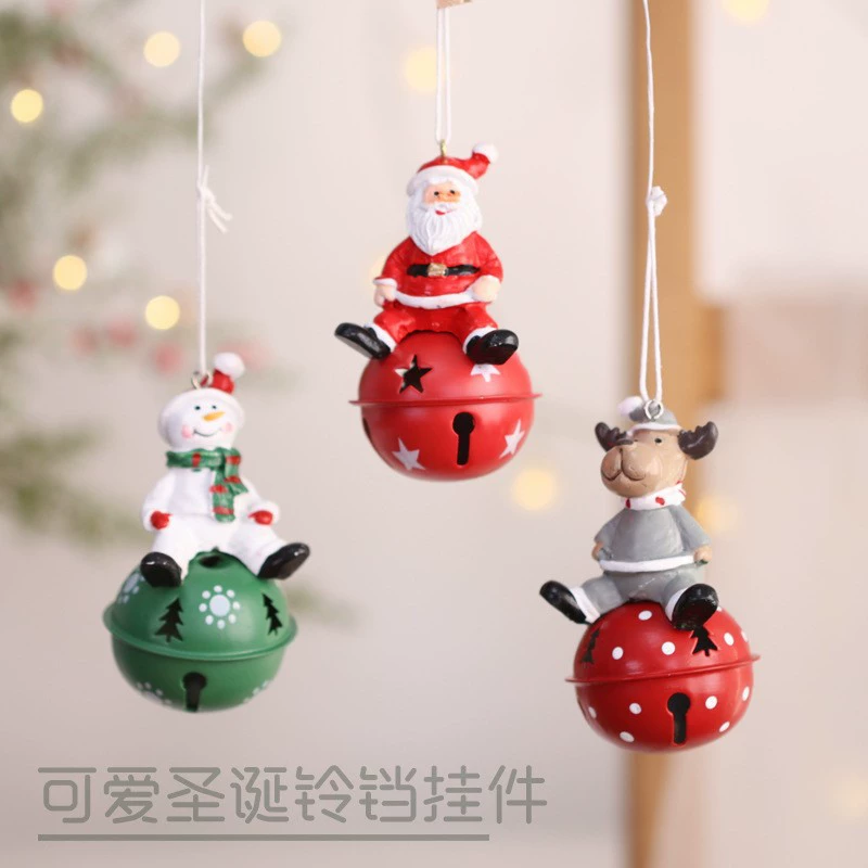 Hanging bell ornament, Christmas pendant, 15 cm, bell/snowman/elk designs