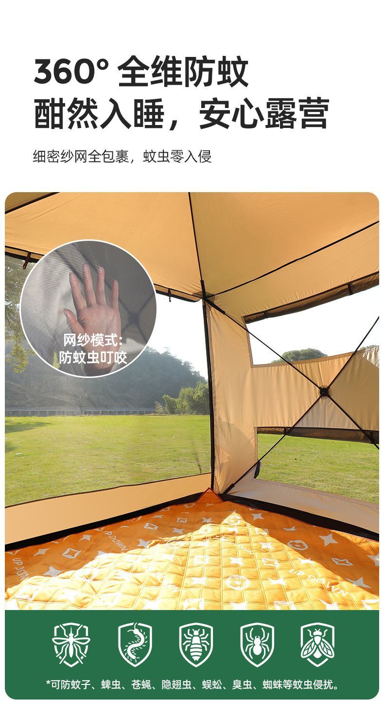 No-Build Required Foldable Car Rear Tent with Oxford Cloth and Fiberglass Frame, Sun Protection and Windproof Lounge Car Tent