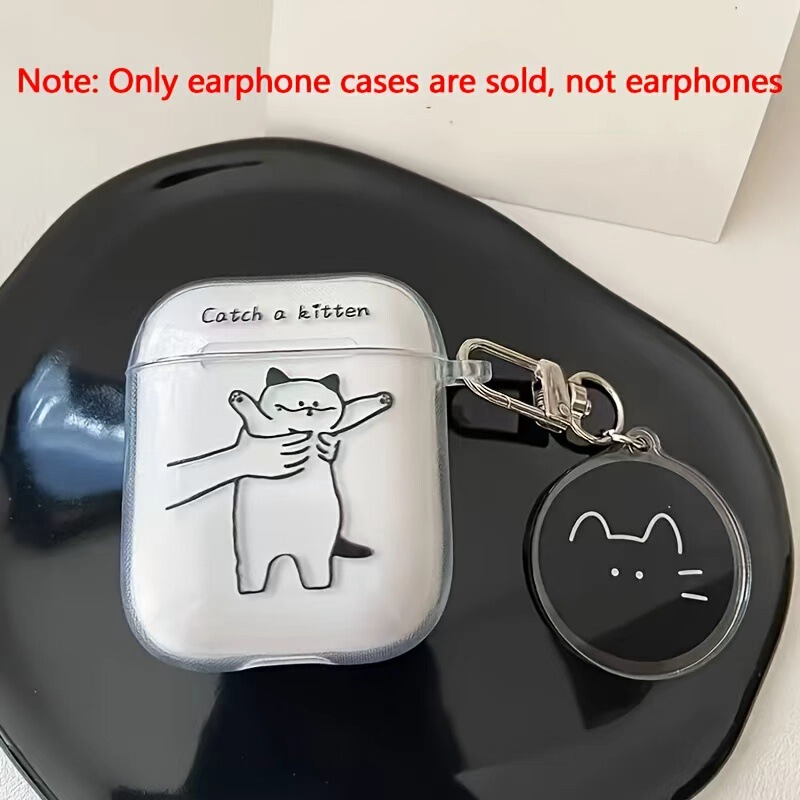Transparent Cartoon Cute and Fun Cat Protective Case Suitable for Apple AirPods 4Th Generation Pro2 Bluetooth Wireless Earphone Case