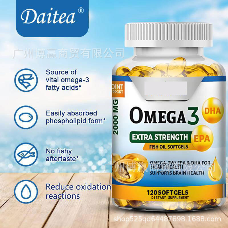 Spot Export Internet Celebrity Hot-Selling Product 120 Deep-Sea Fish Oil Soft Capsules Fish Oil Factory Can Be Attached to Oe m Brand