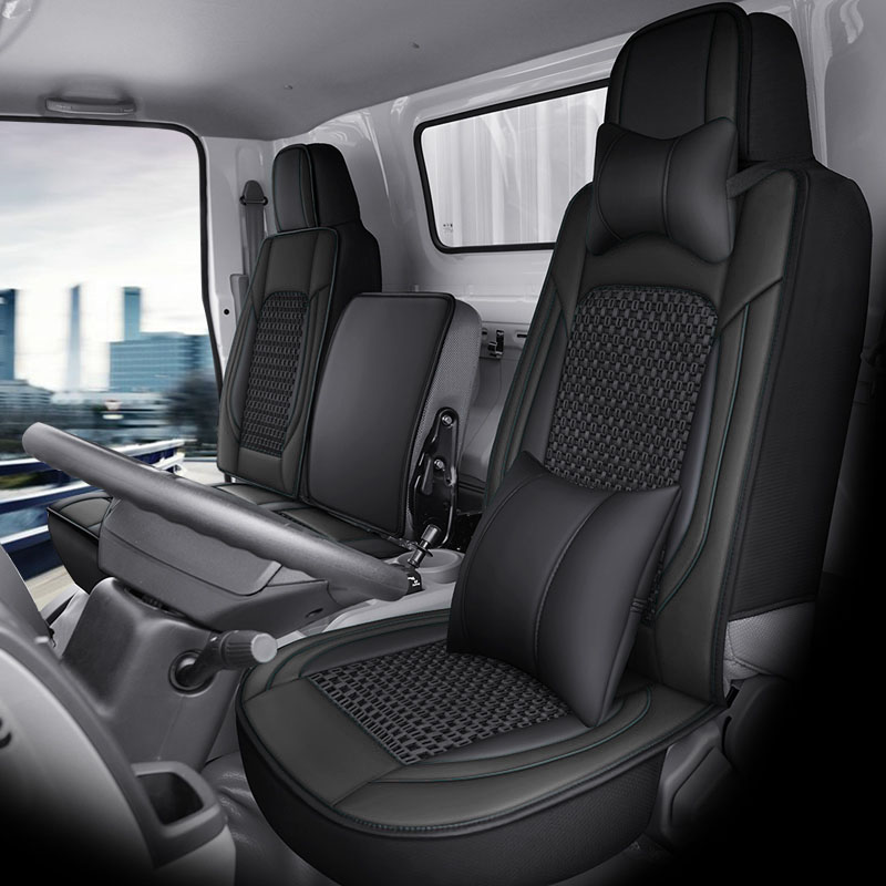 Universal – Truck Leather Seat Seat cushion, seat cover - driver-and-passenger-deluxe-black