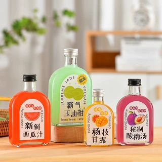 定制拿样创意自酿果酒分装瓶玻璃透明冷泡茶瓶方形果酒瓶冰酒瓶果