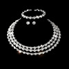 Necklace and earrings, ring, bracelet, set, choker for bride, European style, diamond encrusted, 4 piece set