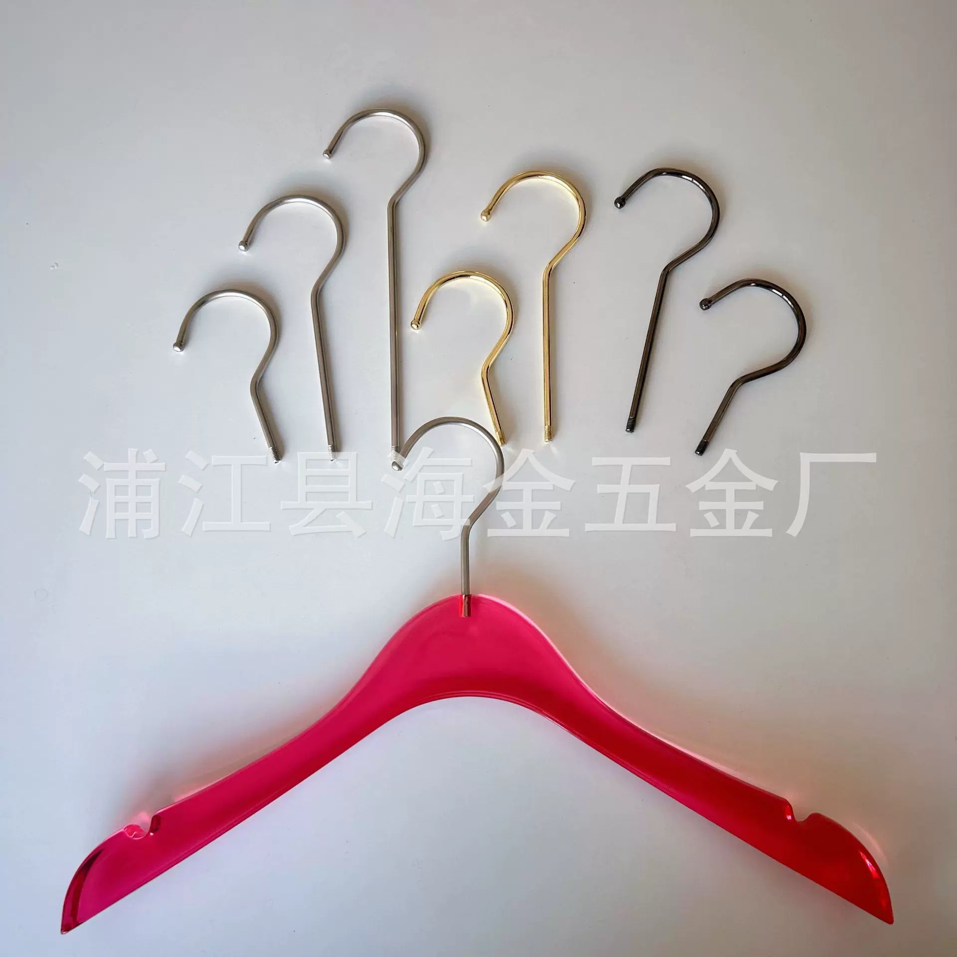 M5扁钩圆钩细牙亚克力衣架钩子水晶衣架裤架钩子五金配件衣架铁钩