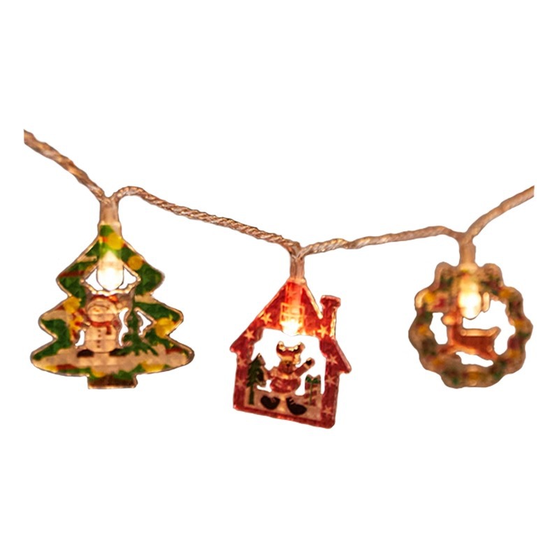 Decoración navideña, luces de colores, luces intermitentes, luces de cadena, alces huecos, luces colgantes, decoración de la habitación de la niña, atmósfera del maletero