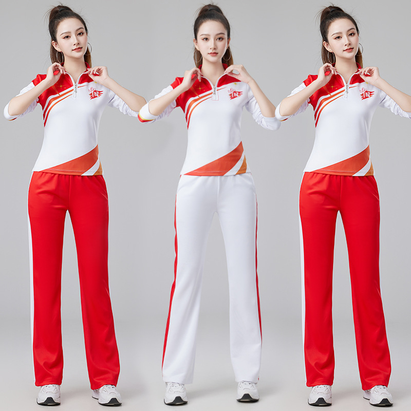 广场舞服装新款套装运动休闲套装女团队鬼步舞舞蹈服健身服长袖女