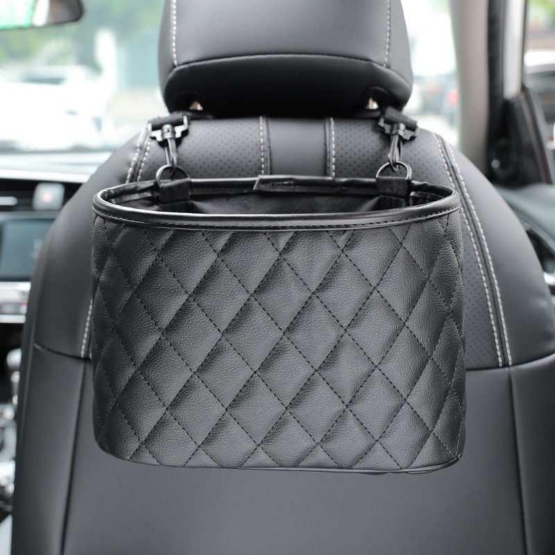 Suministros de coche de almacenamiento de coche de cuero paraguas basura puede fila trasera silla de coche de almacenamiento de la caja de almacenamiento de coche