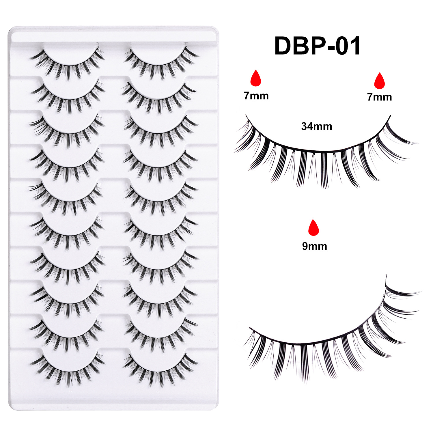 10 pares de pestañas postizas tridimensionales de tallo duro, estilo europeo y americano, pestañas en racimo completas y densas, pestañas postizas de una sola pieza para maquillaje de escenario para maquilladores.