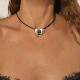 Bohemian style wax rope love pendant artistic retro cross-border exclusive clavicle chain unisex jewelry jewelry