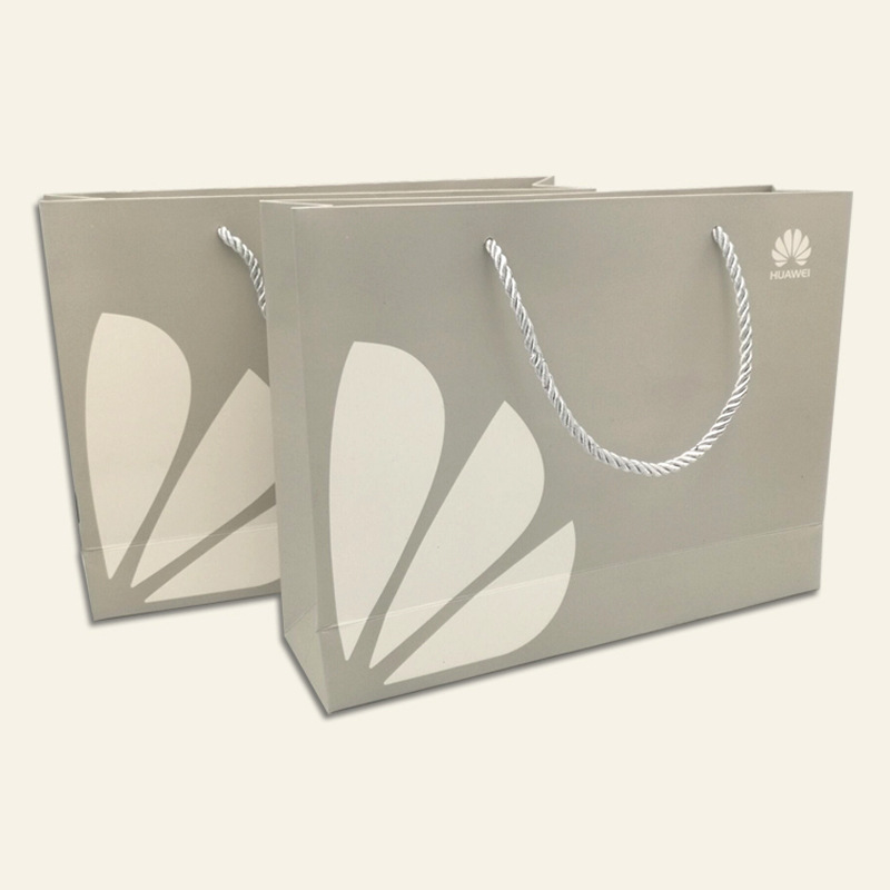 厂家直供华为手机纸袋白卡纸手提袋铜版纸手提袋厂家可印LOGO