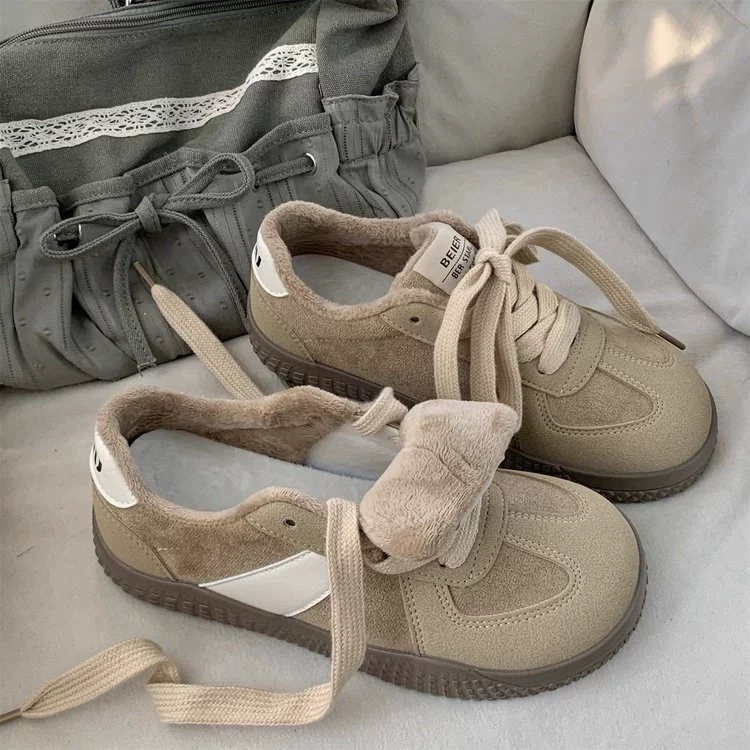 Зимние хлопчатобумажные туфли на толстой подошве женская теплая ниша