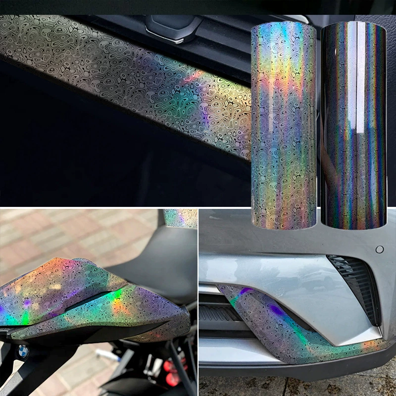 Наклейка на капот автомобиля, пленка для трансграничной продажи, лазерная ручка, эффект призрачного тела, меняющая цвет, модифицированная ПЭТ-пленка, декоративное украшение