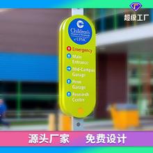 户外立柱导视牌导向牌不锈钢立牌指示牌指引牌道路警示牌提示牌