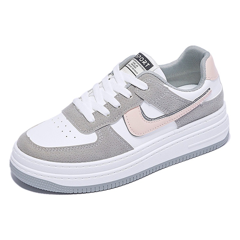 White Sneakers for Women 2026 Spring New Korean Style Board Shoes for Women Ins Trendy Student Flat Running Breathable Casual Shoes Zk05