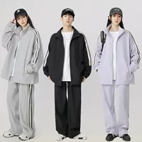 Спортивный костюм для мужчин и женщин, куртка, трендовые штаны