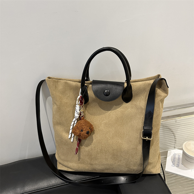 Bolsa de mano de peluche de gamuz para mujeres 2024 nuevo otoño y invierno mirad retro bolso de hombro de gran capacidad tote