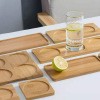 Wooden storage system with glass home use, square Japanese dinner plate from natural wood