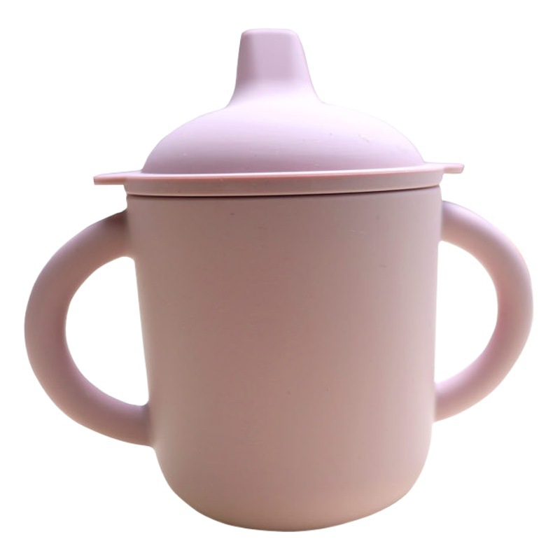 Adecuado para bebés de más de 3 meses de edad taza de bebida directa Logotipo de Protección Ambiental bebé taza de agua de silicona binaural duckbill