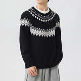 2026秋季复古费尔岛针织毛衣男女秋冬学院风高级感套头打底衫，男装针织衫/毛衣，星座614