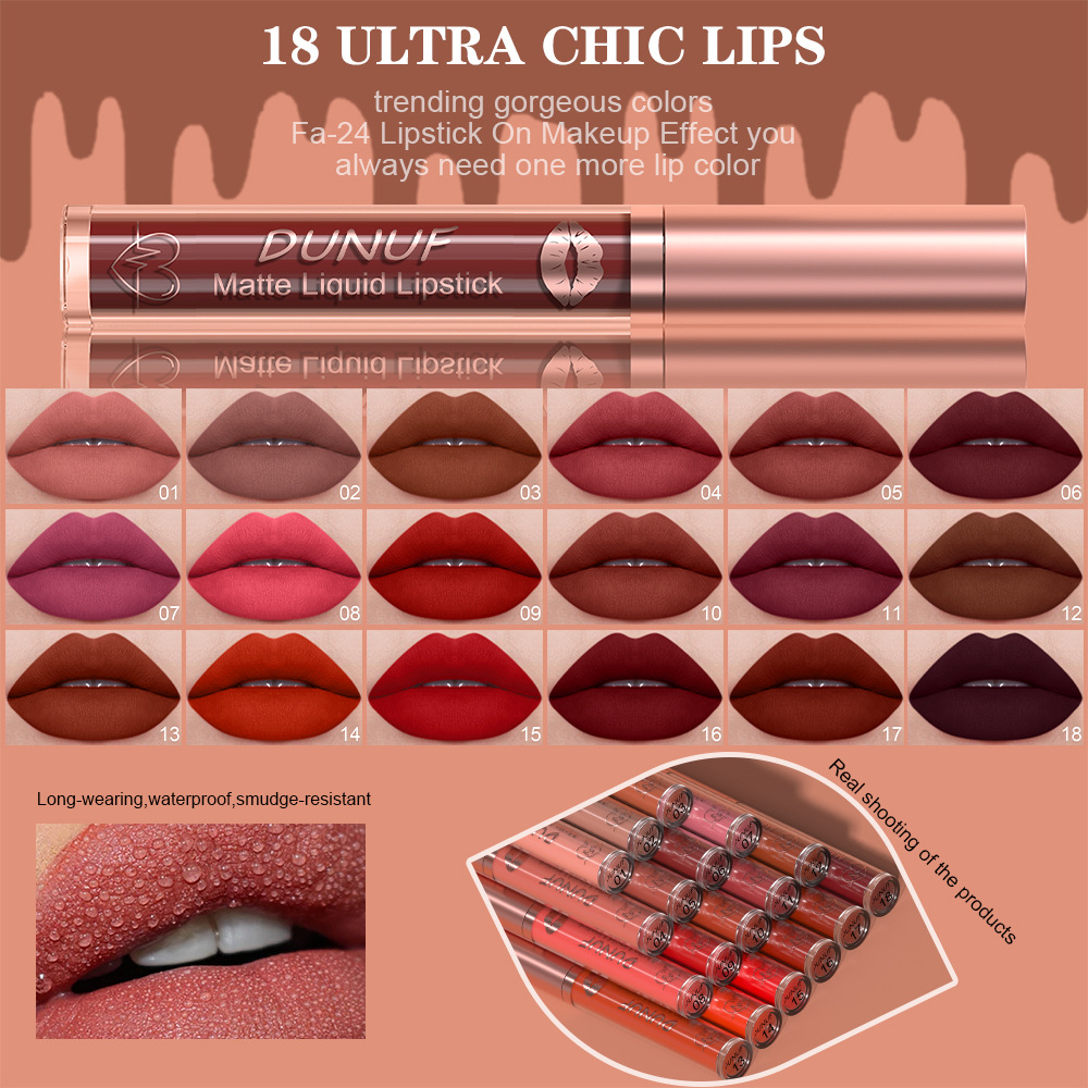 Check out DUNUF 6-tube matte waterproof long-lasting lip gloss lipstick! Disclaimer for links undefined