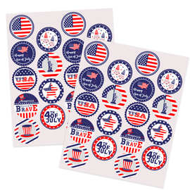 新款美国独立日派对不干胶贴纸 独立日庆典创意信封包装袋封口贴