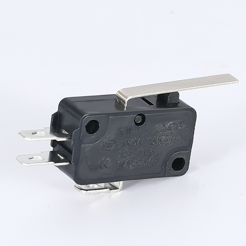 KW7系列微动长直柄大功率微动开关黑色小型按键限位行程开关