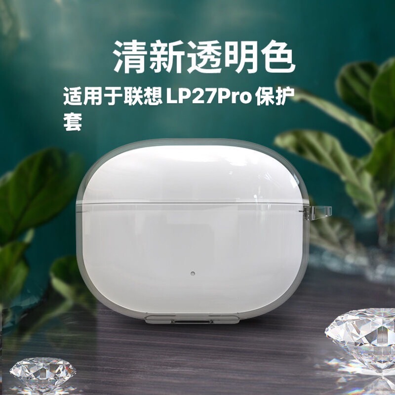 Transparent Soft Shell Suitable for Lenovo Lp27Pro Bluetooth Headset Protective Shell Lenovo Lp27Pro New Headset Shell