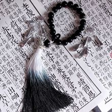 原创手作苗疆少女琉璃手持国风汉服配件配饰芝麻铃蝴蝶小手捻黑色