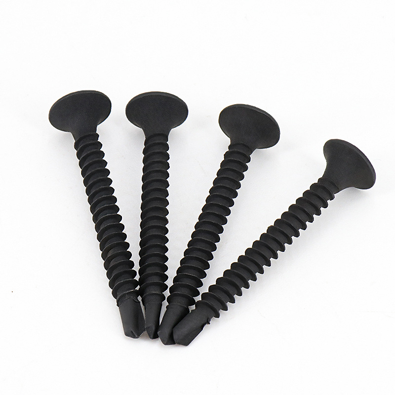 카본 스틸 크로스 홈 호른 헤드 드릴 테일 네일 드라이 벽 네일 드릴 테일 스크류 블랙 인 셀프 태핑 도브 테일 스크류 M3.5