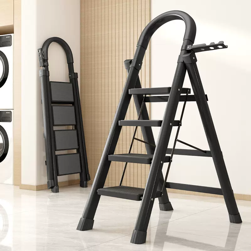 定制家用折叠梯子加厚碳钢人字梯室内外移动楼梯伸缩小梯子登高梯