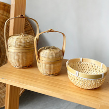 手工编织篮迷你刺身小竹篮海鲜姿造摆盘装饰篮创意竹篮子酒店餐具