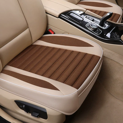 Four Seasons Pad, Car Seat Cushion Linen Universal - all-inclusive-linen-rice-color-front-row
