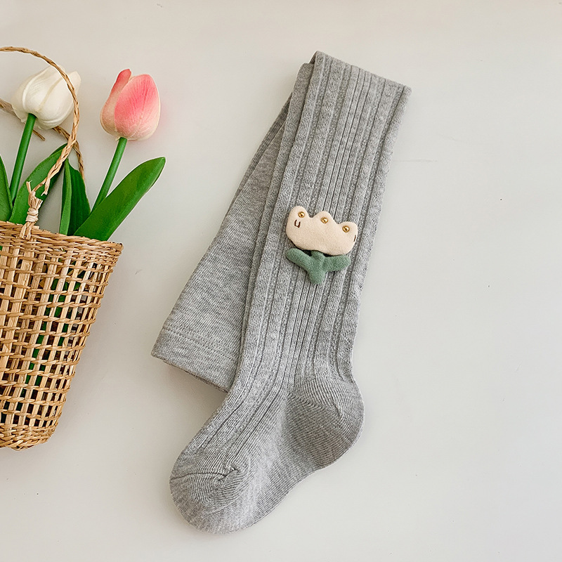 23 otoño nuevo patrón de diamante tulipán pantimedias los niños ajustable niñas desgaste exterior lindo polainas Calcetines