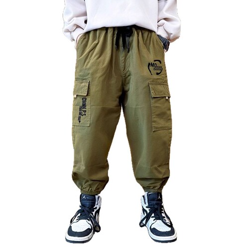 Men's fashion brand foot-bound workover pants, men's fashionable casual pants, loose spring and autumn new casual workover pants, fashionable