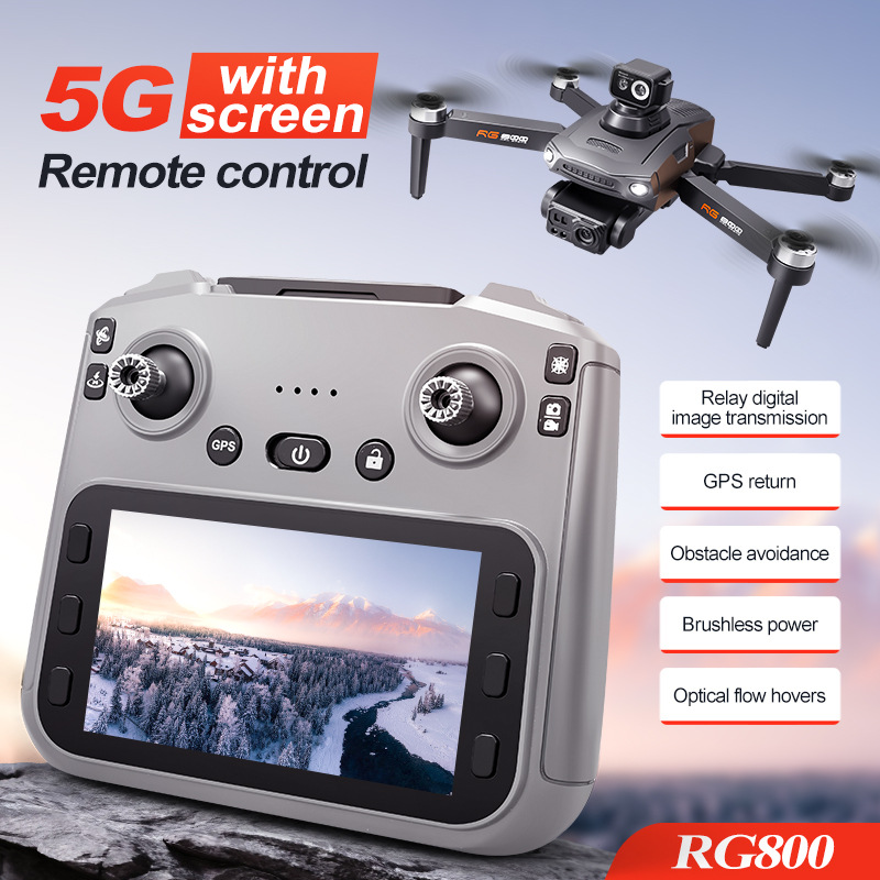 Cross-border RG800MAX Brushless Relay Image Transmission Aerial Aircraft with Screen Control GPS Obstacle Avoidance UAV Foreign Trade
