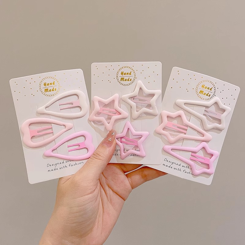 Rosa Linda estrella horquilla lado femenino clip de pelo amor de los niños BB clip de pelo roto horquilla bebé tocado