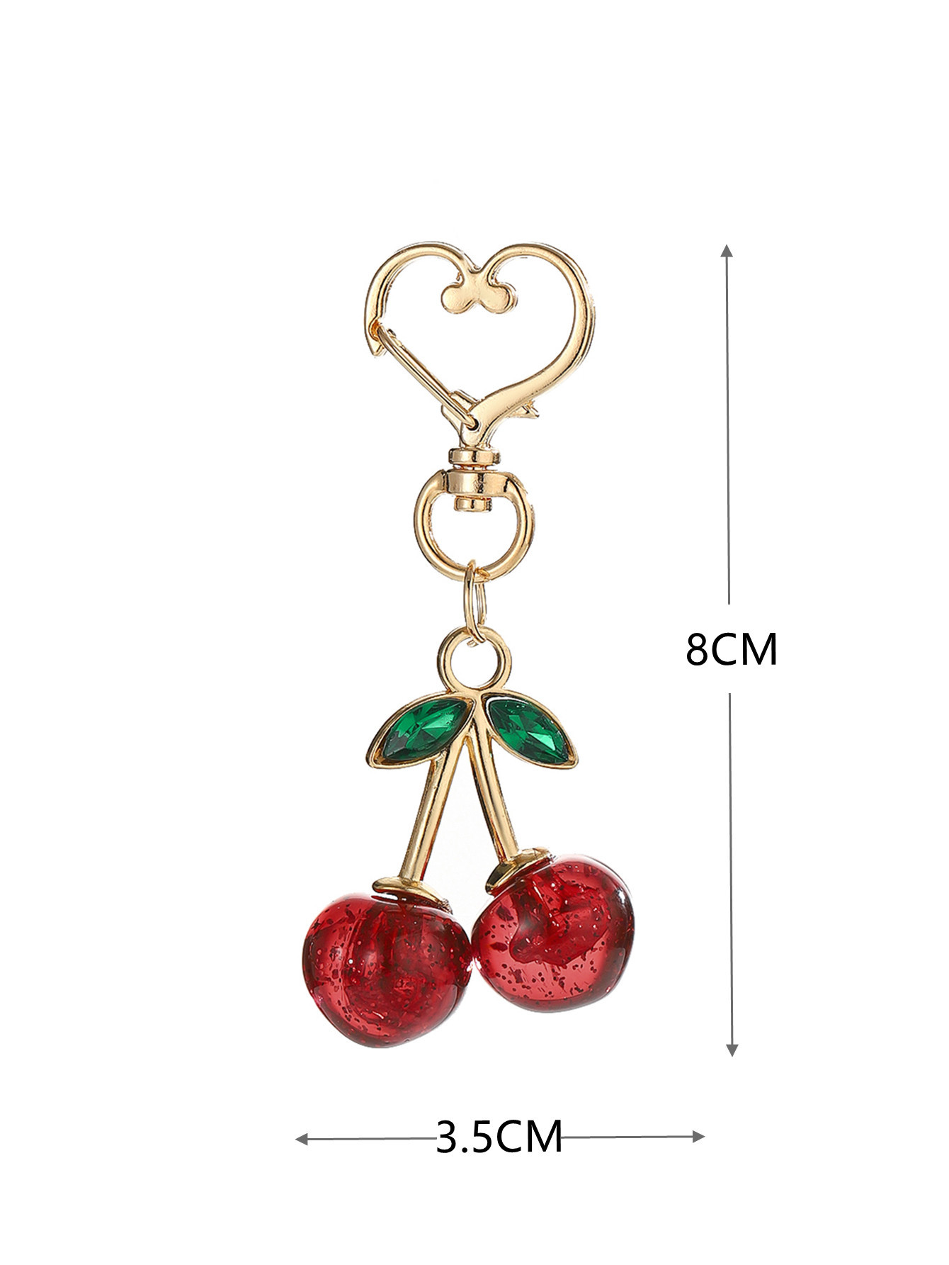 20g Weight Heart Clasp Closure Clasp Closure Type Keychain Classification Daily Occasion Acrylic Material Cherry Pattern Unisex Gender Sweet, Simple Style Style Sweet Simple Style Cherry Acrylic Unisex Heart Clasp Closure Keychain 无