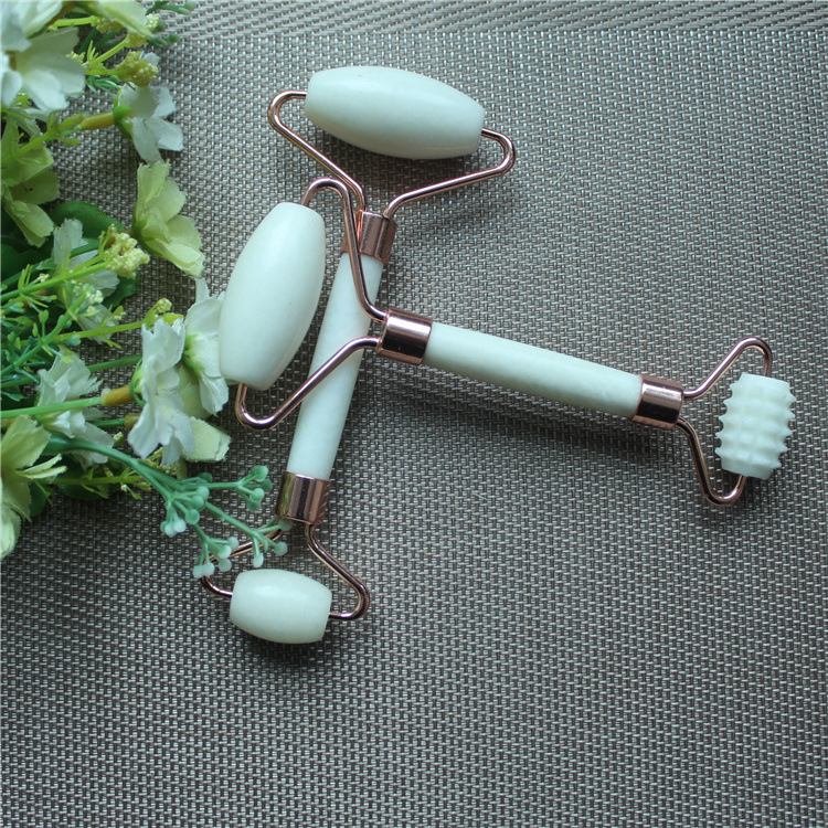 Xiuyu Jade belleza contenedor Jade rodillo masajeador soporte de aleación masaje facial palo Jade empuje raspado belleza