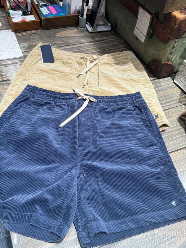 RL ラフポニーロゴルーズ 5 点刺繍夏カジュアルコットンコーデュロイショーツメンズカップルパンツ通気性|undefined