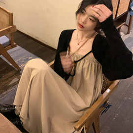 抹胸吊带春季新款温柔风小个子气质裙子女装薄款小外套套装