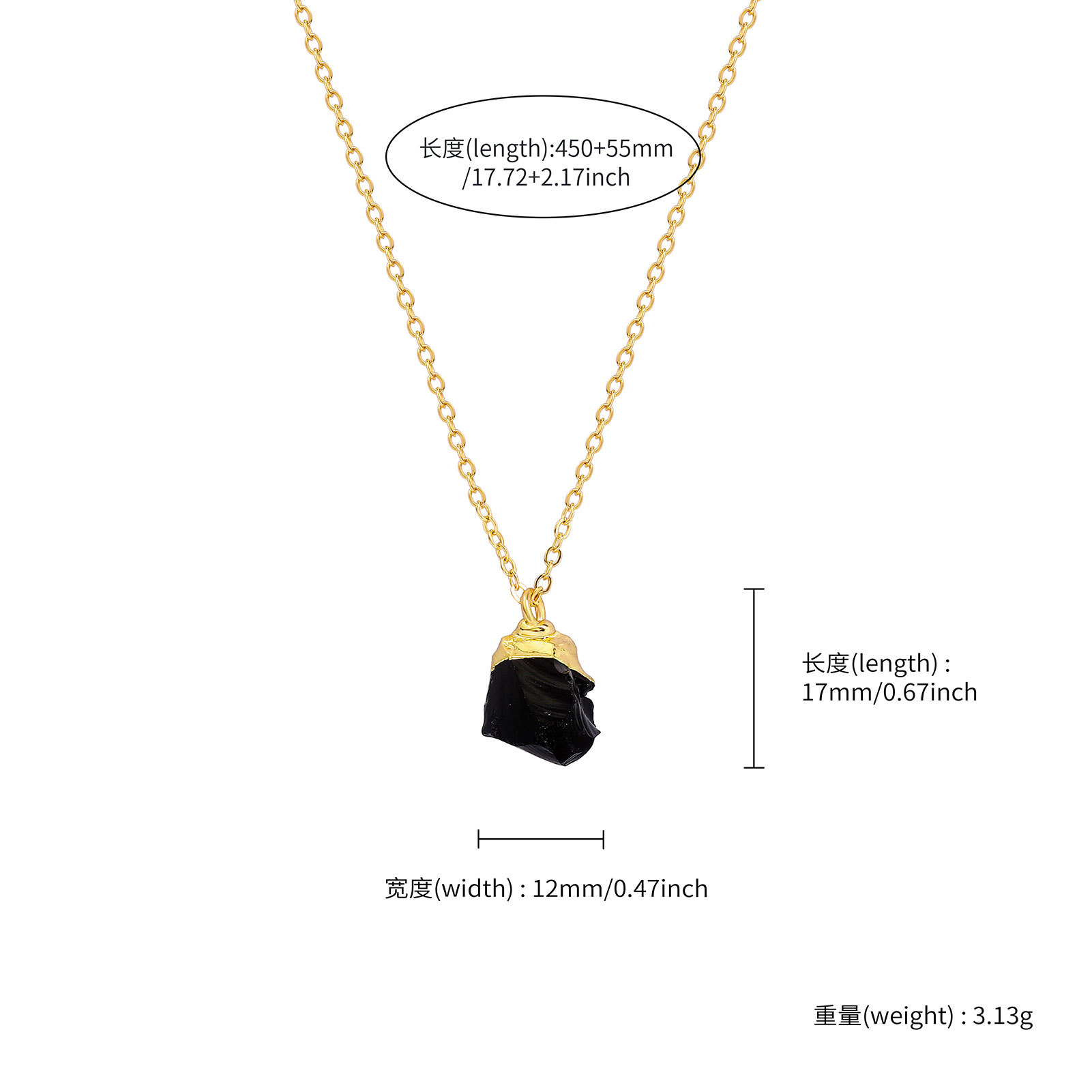 7g Weight Natural Stone Pendant Material Pendant Necklace Classification Copper Chain Material cable chain Chain Type 1 Piece Quantity Daily Occasion natural stone, Copper Material Geometric Pattern All Seasons Season Unisex Gender Simple Style Style Simple Style Geometric Natural Stone Copper Cable Chain Pendant Necklace In Bulk 无