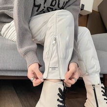 新款高端羽绒裤女外穿2025冬季东北可穿保暖工装裤宽松白鸭绒裤子