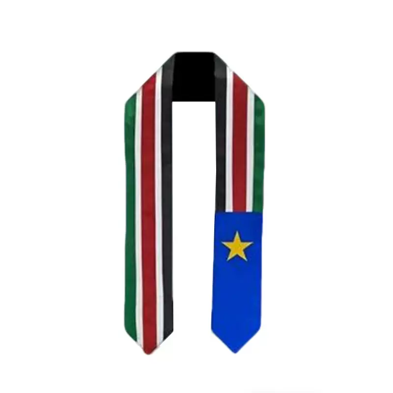 定制快速交货聚酯纤维派对活动用品南苏丹缎带围巾用于一般选举