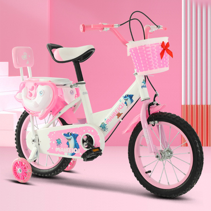 Bicicletas infantiles de 12 - 16 pulgadas, niños y niñas de 3 - 8 años de acero al carbono ligero con ruedas auxiliares, bicicleta infantil