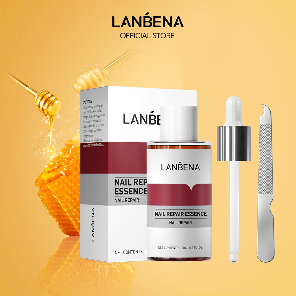 LANBENA 란베나 네일 에센스 리페어 케어 세트(소형 파일 1개 포함) 15ml