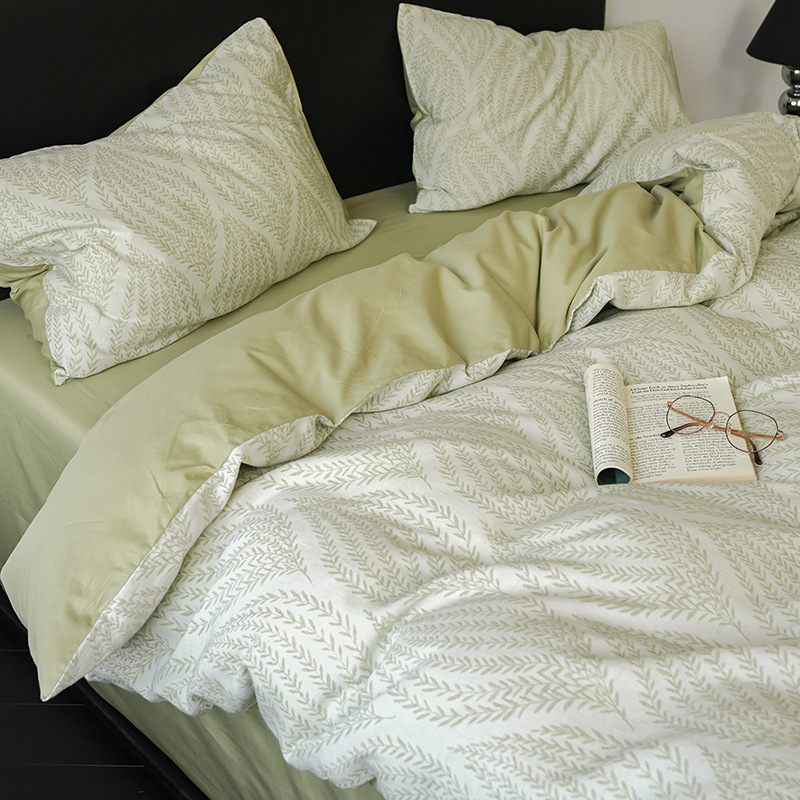 Luz de lujo clase A tres capas de algodón puro cuatro piezas 100 algodón Jacquard sábanas de cama de alta calidad cama