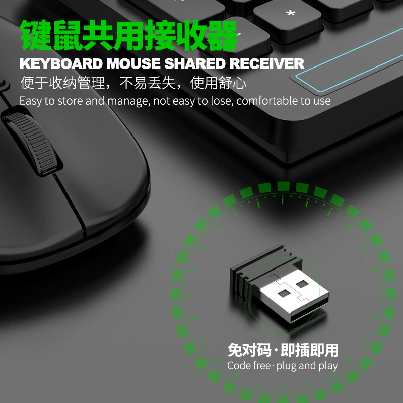 LIMEIDE W100 беспроводной комплект клавиатура и мышь 2.4G, имитация механической клавиши, USB-приёмник