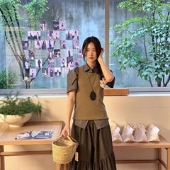 スポットグッズ!韓国 mo*oha 綿100 無地ベスト